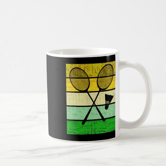Retro Badminton Rackets und Shuttle Badminton Play Kaffeetasse (Rechts)