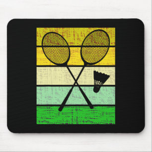 Retro Badminton Rackets und Shuttle Badminton Play Mousepad
