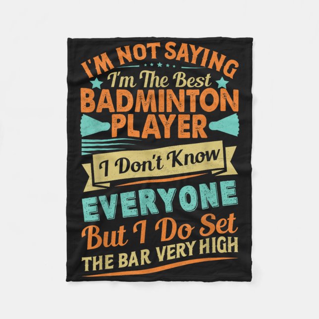 Retro Badminton Saying - Funny Shuttle Quote  Fleecedecke (Vorderseite)