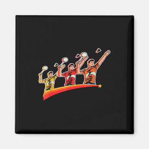 Retro Badminton Sport Spieler Shuttle Magnet