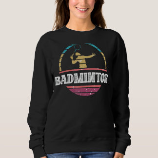 Retro Badminton Sports Player Coach Grafik Sweatshirt