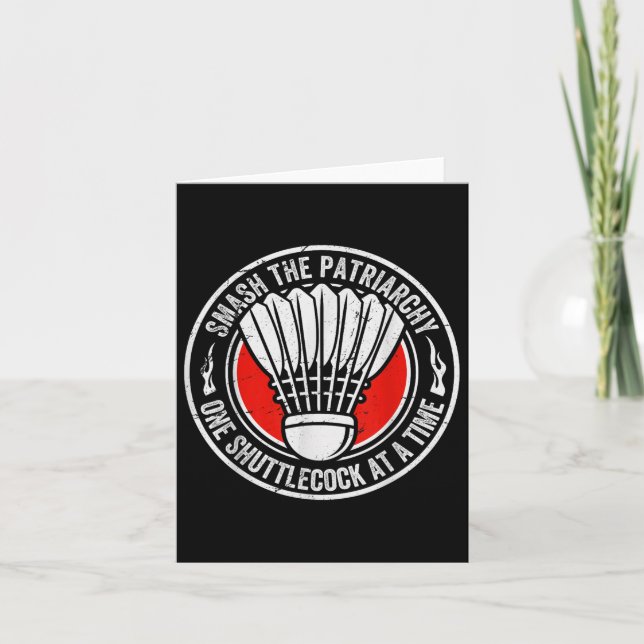 Retro Badminton Sprichwort - Funny Shuttle Quote Karte (Vorderseite)