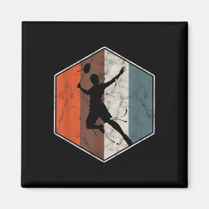 Retro-Badminton-Tennisspieler Vintage-Sport  Magnet