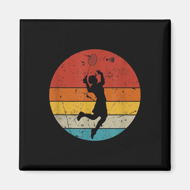 Retro Badmintonliebhaber  Magnet (Vorne)