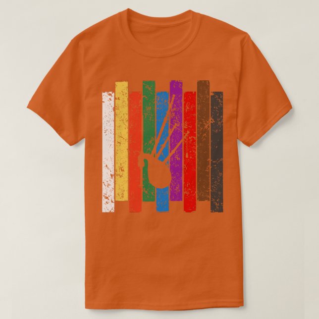 Retro Bagpipe Silhouette 1 T-Shirt (Design vorne)