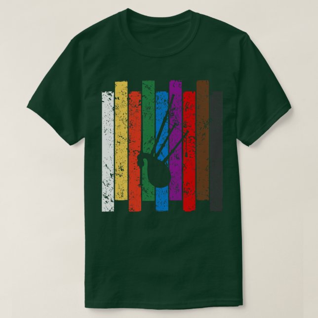 Retro Bagpipe Silhouette 1 T-Shirt (Design vorne)