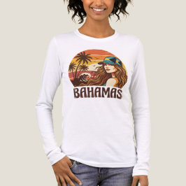 Retro Bahamas Beach Women Summer Vacation Sunset  Tri-Blend Shirt