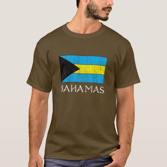 Retro Bahamas-Flaggen-T - Shirt (Vorderseite)