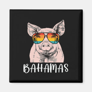 Retro Bahamas Pig Bahamas Souvenir Familienurlaub Magnet