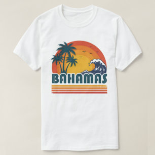 Retro-Bahamas-Strand-Sommer-Sonnenuntergang 70er-P T-Shirt