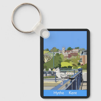 Retro-Bahnhof-Stilplakat von Hythe Kent England Schlüsselanhänger