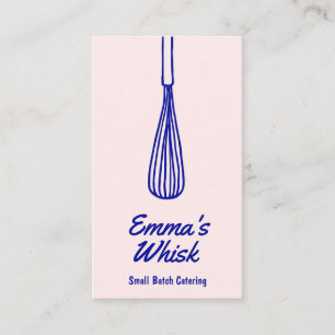 Retro Baker Hand Dragezeichnetes Whisk-Logo Visitenkarte