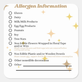 Retro Bakery Allergen Information Aufkleber