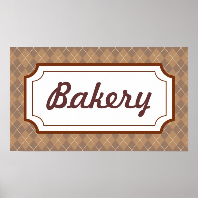 Retro Bakery Sign Poster (Vorne)