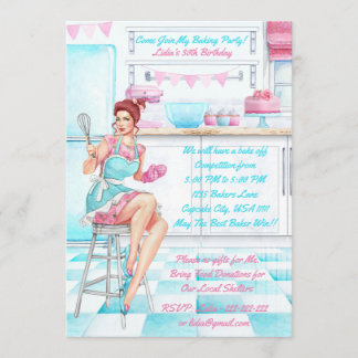 Retro Baking Cook aus dem Wettbewerb Geburtstagspa Einladung