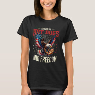 Retro Bald Adler Hotdog Amerikanisches Flag 4. Jul T-Shirt