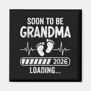 Retro bald Oma 2026 Schwangerschaftsankündigung Magnet