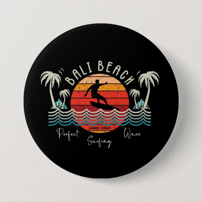 Retro Bali Beach Button (Vorderseite)
