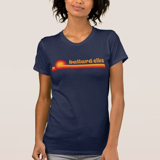 Retro Ballard Elks Rainbow T-Shirt (Vorderseite)