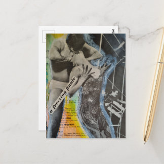 Retro-Ballett-Paar-Finale-Collage-Kunst Postkarte