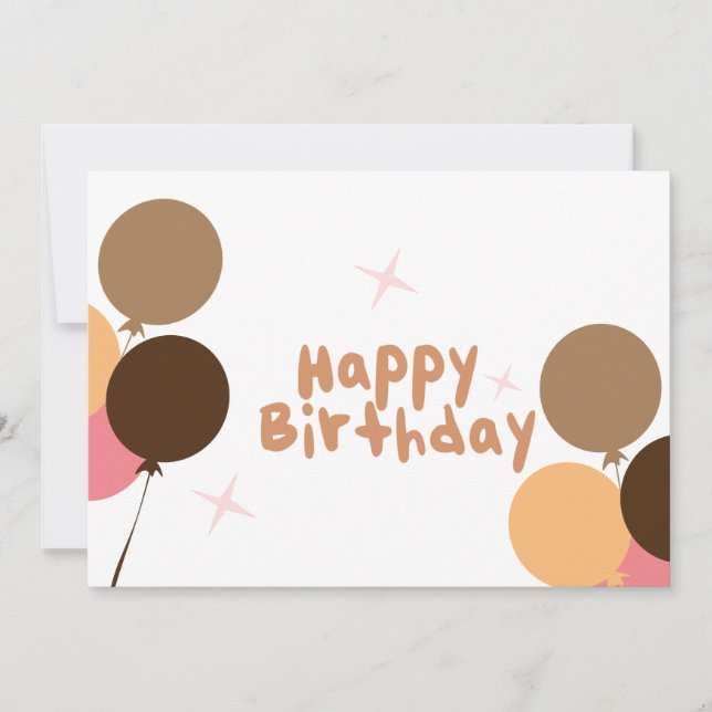 Retro Balloons Happy Birthday Card (Vorderseite)
