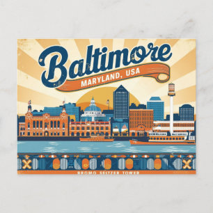 Retro Baltimore, Maryland, USA Vintage Postkarte