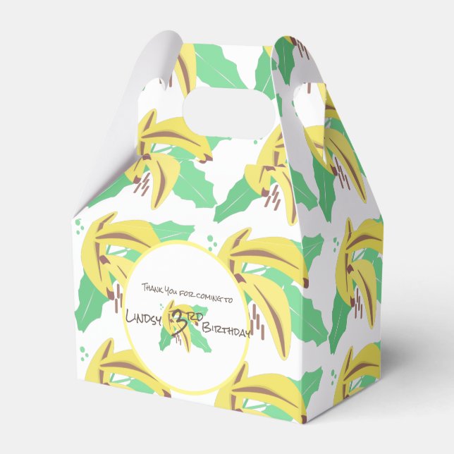Retro Banana Gelb dreitägiger Geburtstag Geschenkschachtel (Vorderseite)