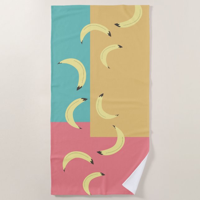 Retro Bananas - farbenfrohe Formen Strandtuch (Vorderseite)