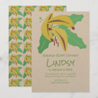 Retro-Banane Lila Baby Shower Kraft