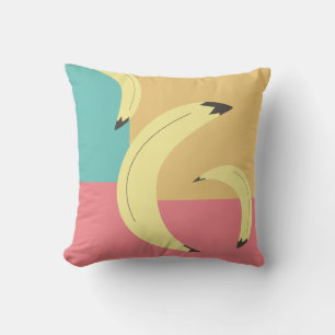 Retro-Bananen Bunte Formen Kissen