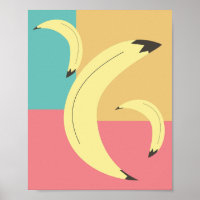Retro-Bananen Bunte Formen