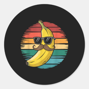 Retro-Bananen-Design für Männer Jungen Tropische F Runder Aufkleber