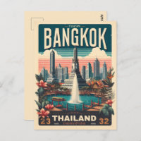 Retro Bangkok City skyline - Thailand Reisegeschen