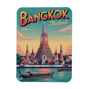 Retro Bangkok Stadt Wat Aru Thailand Reise Geschen Magnet