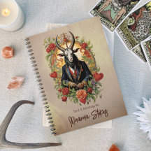 Retro Baphomet Vintag Hearts Rose Tarot Journal