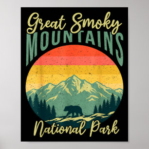 Retro-Bär Great Smoky Mountain Nationalpark  Poster