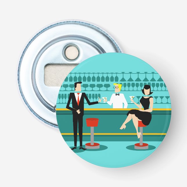 Retro Bar-Knopf-Flaschen-Öffner Flaschenöffner (Vorderseite)