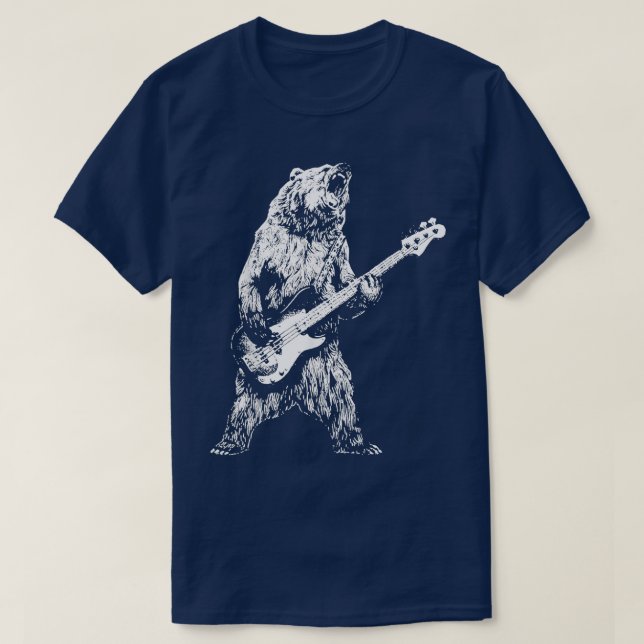 Retro Bär spielen Gitarre Bären Gitarre Musi T-Shirt (Design vorne)