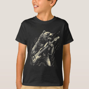 Retro Bär spielen Gitarre Bären Gitarre Musi T-Shirt