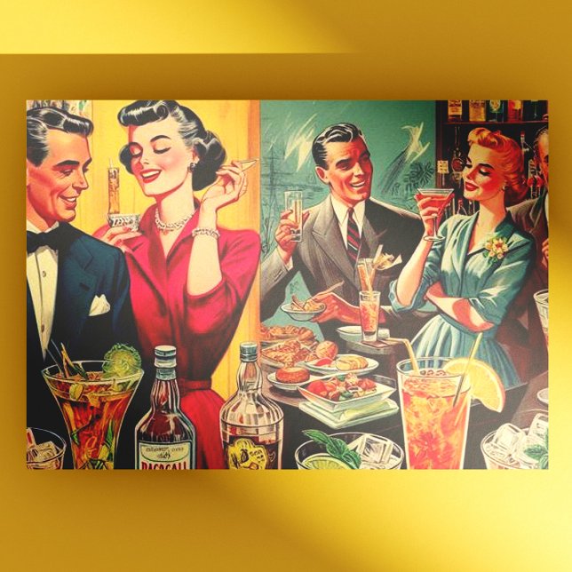 Retro Bar Vintag Illustration Postkarte (Von Creator hochgeladen)