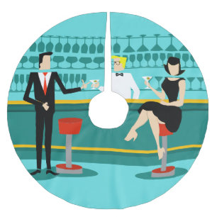 Retro Bar-Weihnachtsbaum-Rock Polyester Weihnachtsbaumdecke