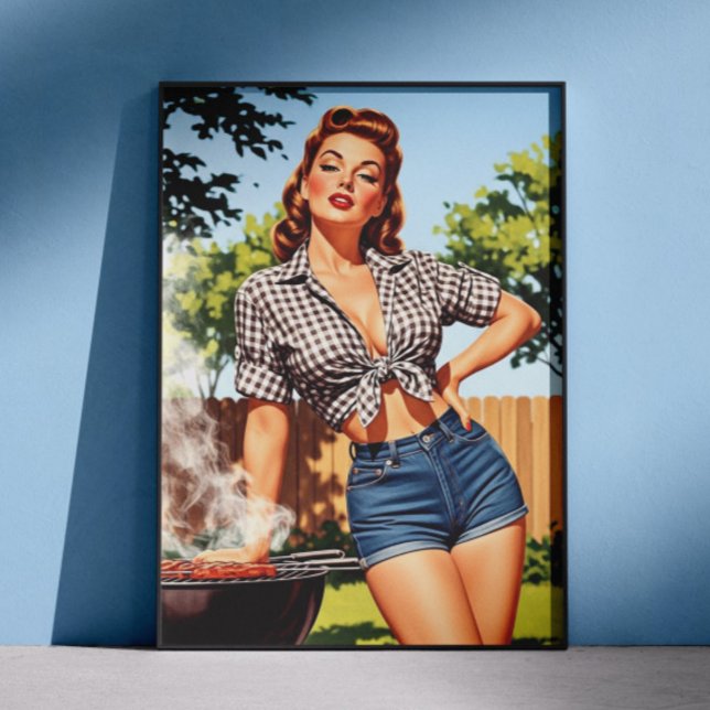 Retro-Barbecue-Pin-up Poster (Von Creator hochgeladen)
