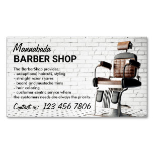 Retro Barber Shop Magnetische Visitenkarte