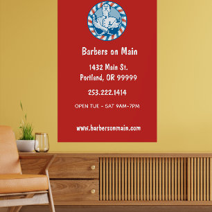 Retro Barbershop Abzeichen Poster