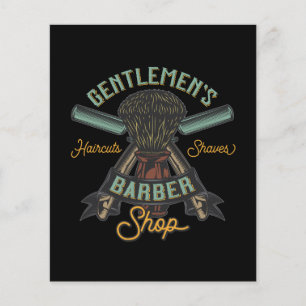 Retro-Barbier Vintage-Barbershop Shve-Groooming Flyer