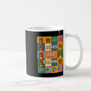 Retro-Bären und Gaming Lustiger Bärenliebhaber Vid Kaffeetasse