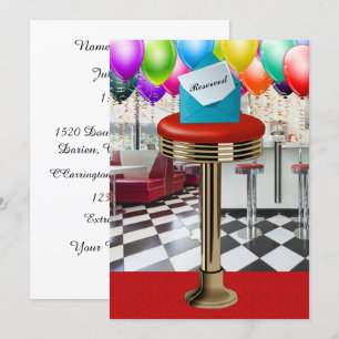 Retro-Barhstuhl-Einladung Einladung