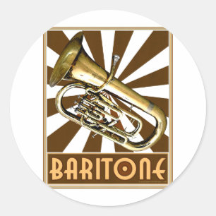 Retro Baritone Runder Aufkleber