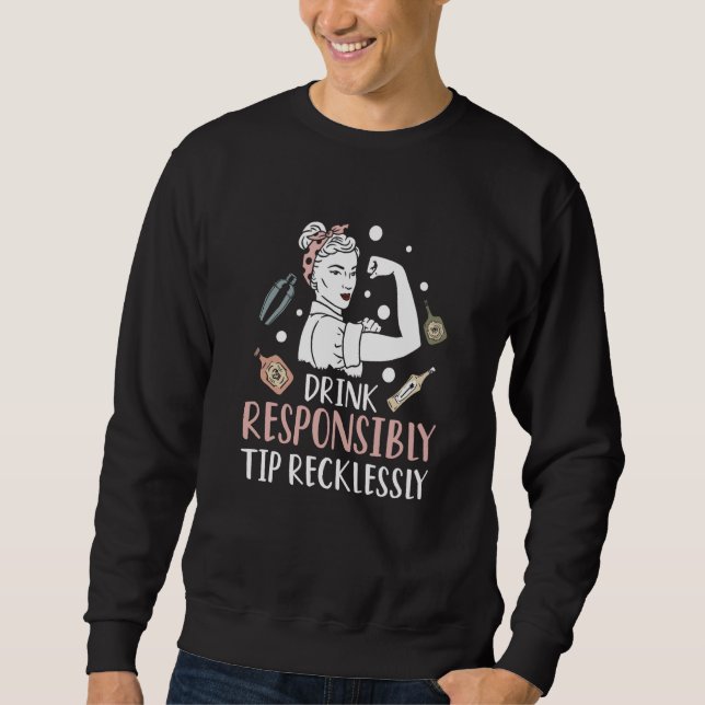 Retro Bartending Saying Mixologist Barkeeper & Bar Sweatshirt (Vorderseite)