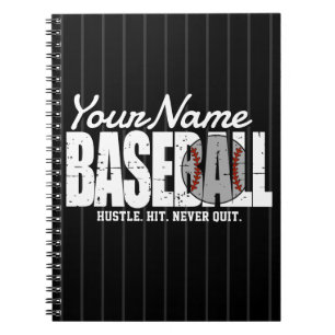Retro Baseball ADD NAME Pinstripe Team Player Notizblock